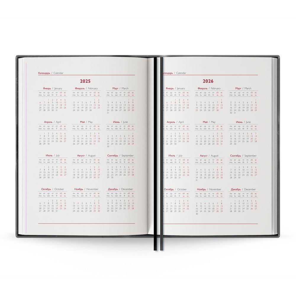 Ежедневник Merida, датированный, черный / Миниатюра WWW (1000)