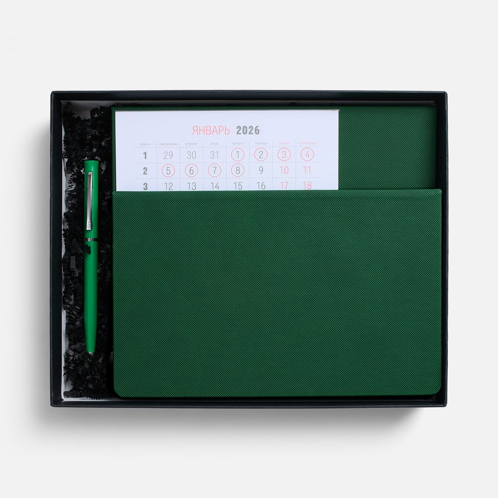 Набор Grade с календарем, зеленый / Миниатюра WWW (1000)