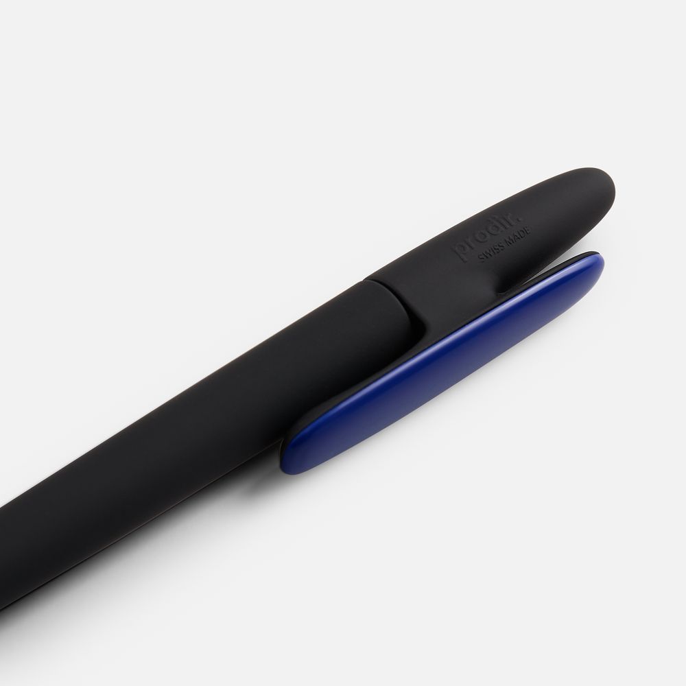 Ручка шариковая Prodir DS5 TRR-P Soft Touch, черная с синим / Миниатюра WWW (1000)