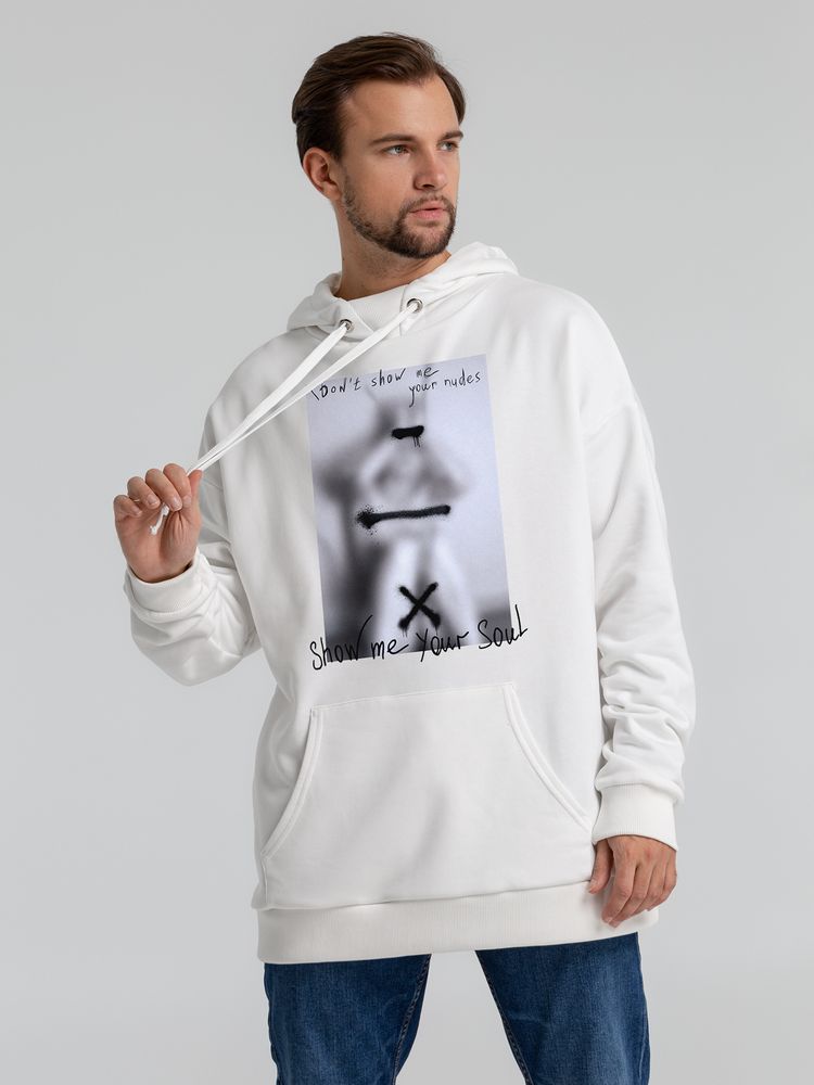 Худи оверсайз «Покажи мне свою душу», молочно-белое / Миниатюра WWW (1000)