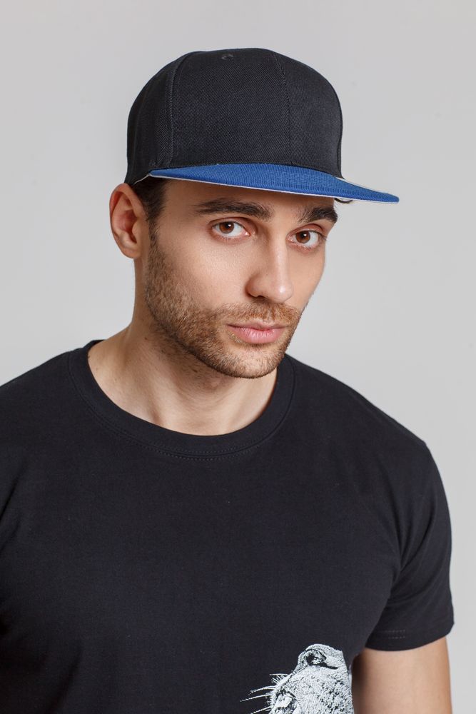 Бейсболка Ben Hope с прямым козырьком, черная с синим / Миниатюра WWW (1000)