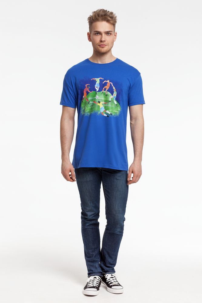 Футболка мужская «Футбол via Матисс» 160, ярко-синяя / Миниатюра WWW (1000)