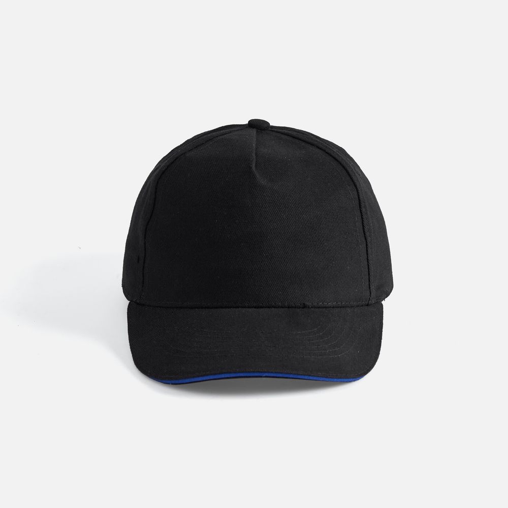 Бейсболка Long Beach, черная с ярко-синим / Миниатюра WWW (1000)