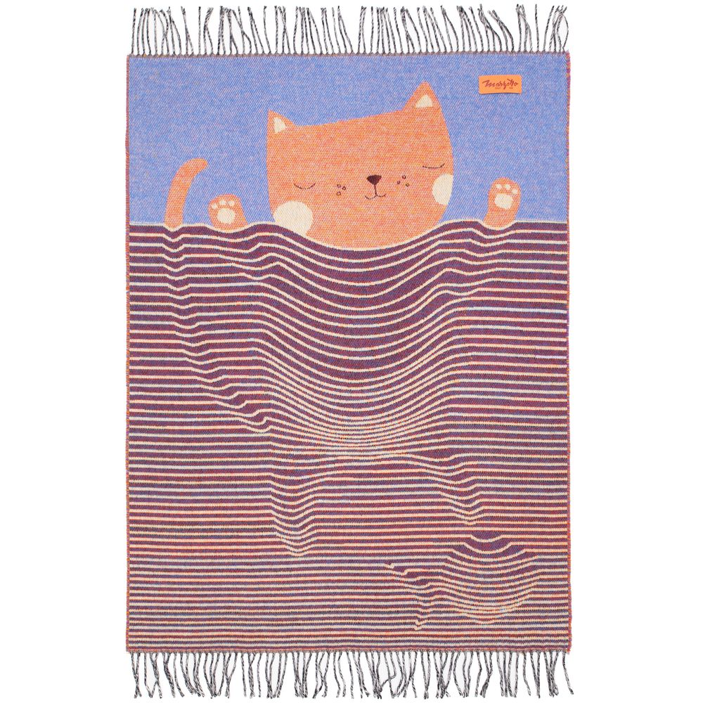 Плед детский Cat, синий / Миниатюра WWW (1000)