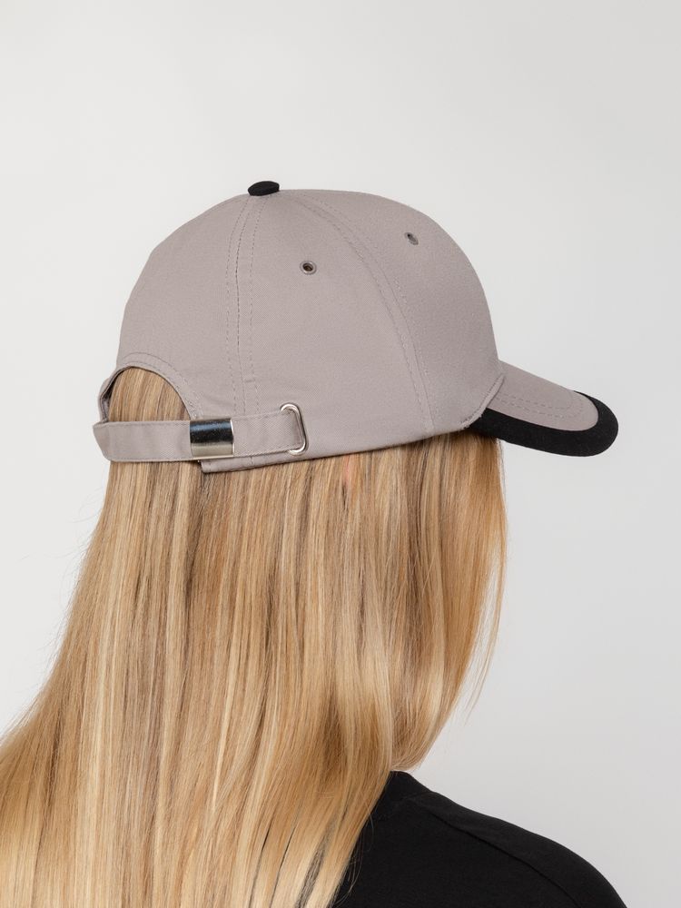 Бейсболка Honor, серая с черным кантом / Миниатюра WWW (1000)