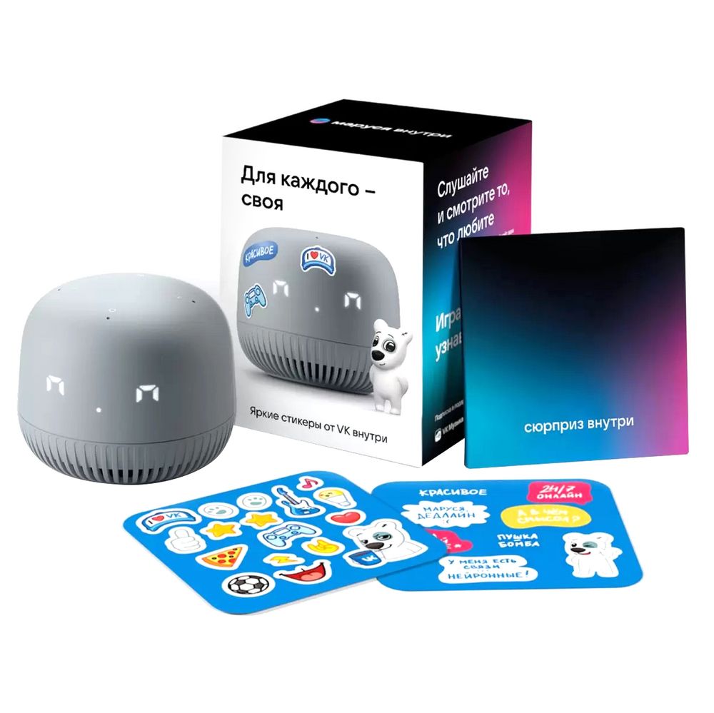 Умная колонка «Капсула Нео» с помощником «Маруся», серая / Миниатюра WWW (1000)