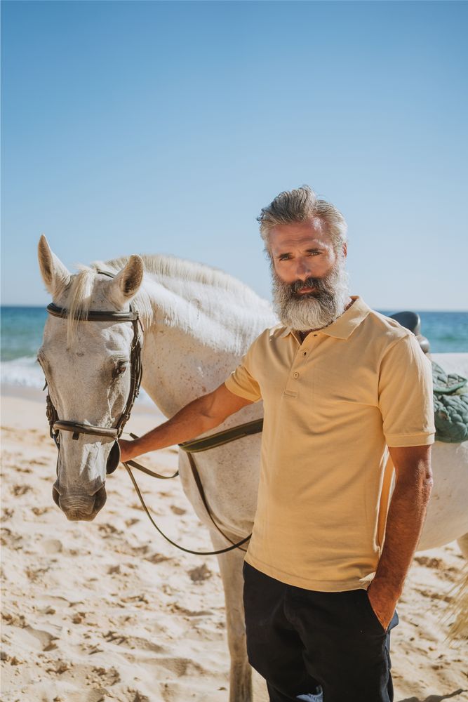 Рубашка поло мужская Adam, серый меланж / Миниатюра WWW (1000)