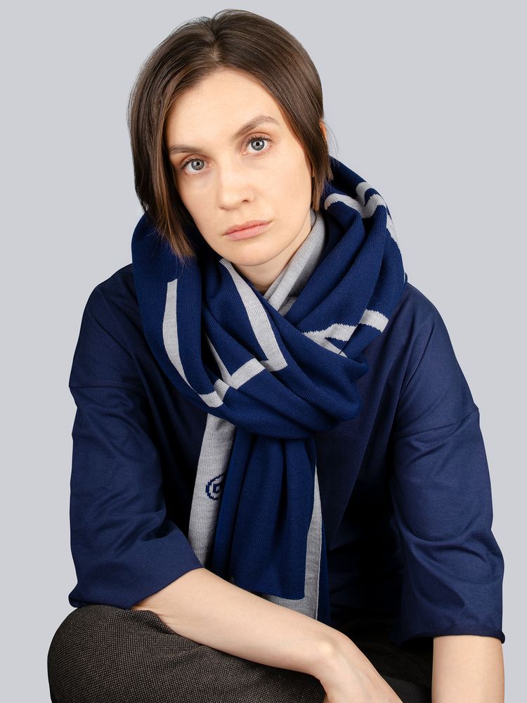 Шарф Bereg, серый с синим / Миниатюра WWW (1000)