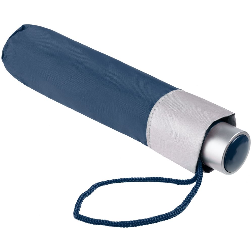 Зонт складной Silverlake, синий с серебристым / Миниатюра WWW (1000)