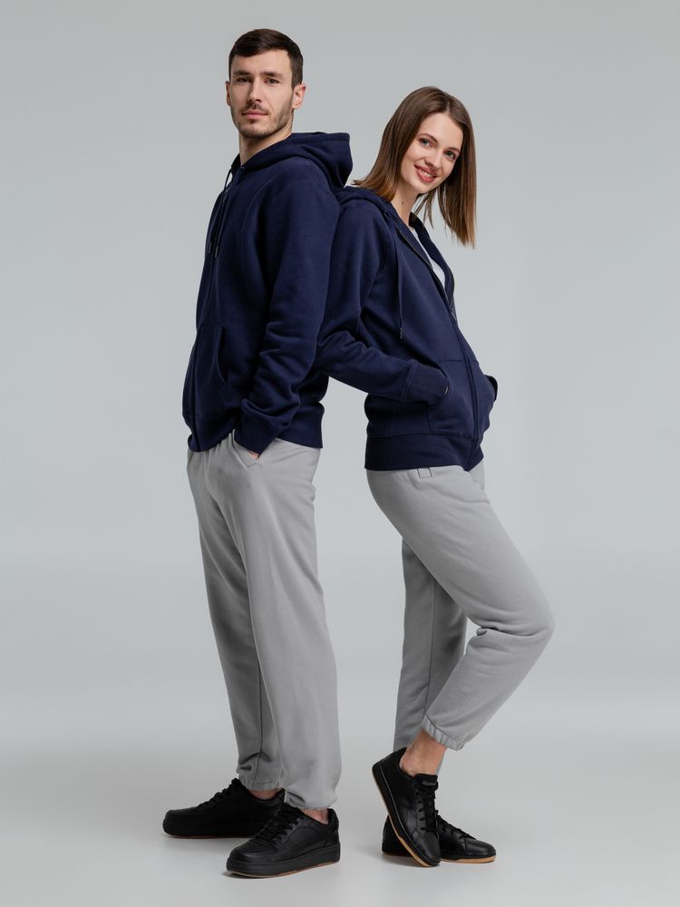 Толстовка с капюшоном на молнии унисекс King, темно-синяя / Миниатюра WWW (1000)