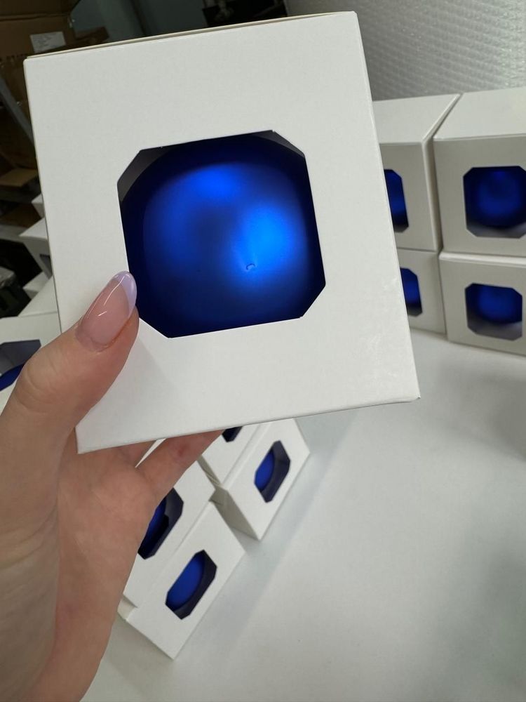 Оформительский шар Finery, 8 см, матовый синий / Миниатюра WWW (1000)