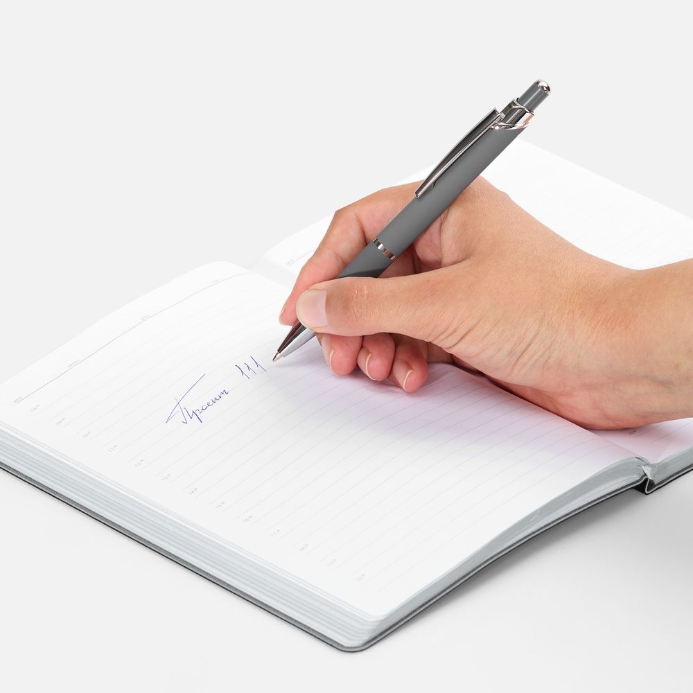 Ручка шариковая Chromos Soft Touch, серая / Миниатюра WWW (1000)