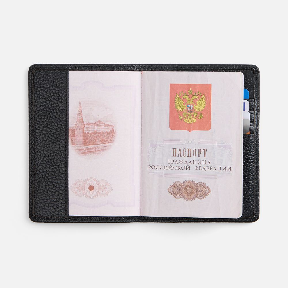 Обложка для паспорта Unison, черная / Миниатюра WWW (1000)