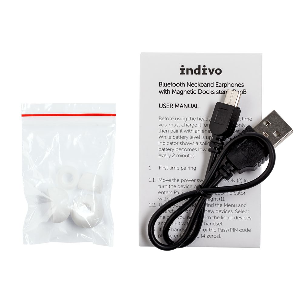 Bluetooth наушники stereoBand, белые / Миниатюра WWW (1000)