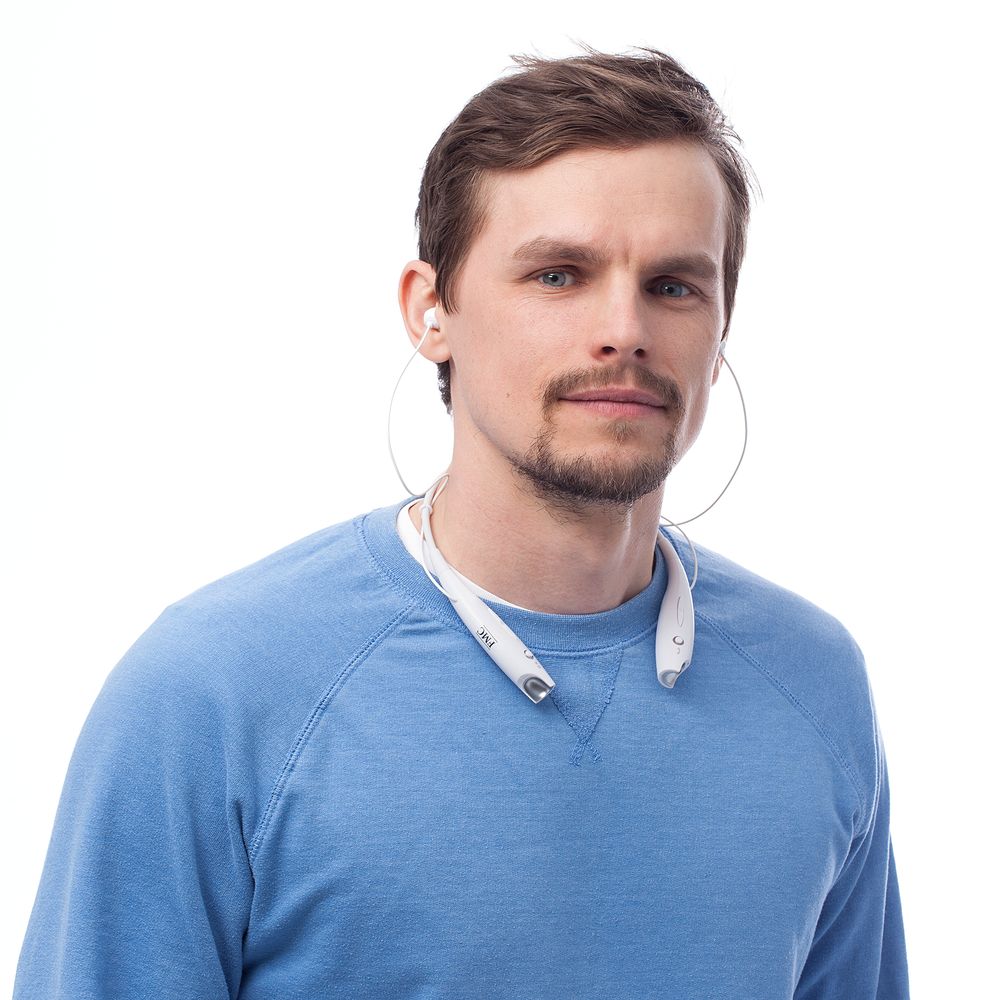 Bluetooth наушники stereoBand, белые / Миниатюра WWW (1000)