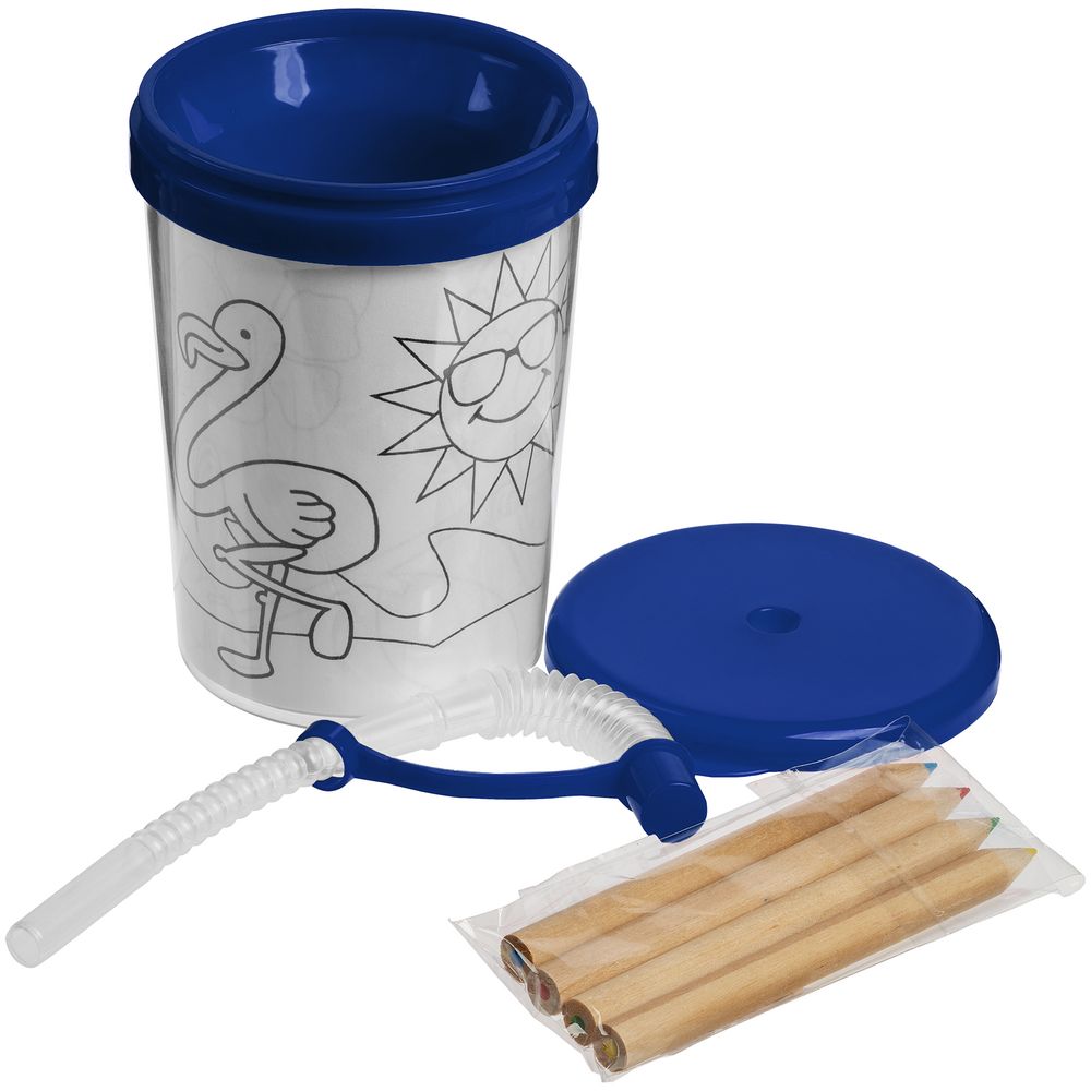 Детский стакан-раскраска «Передвижник», синий / Миниатюра WWW (1000)