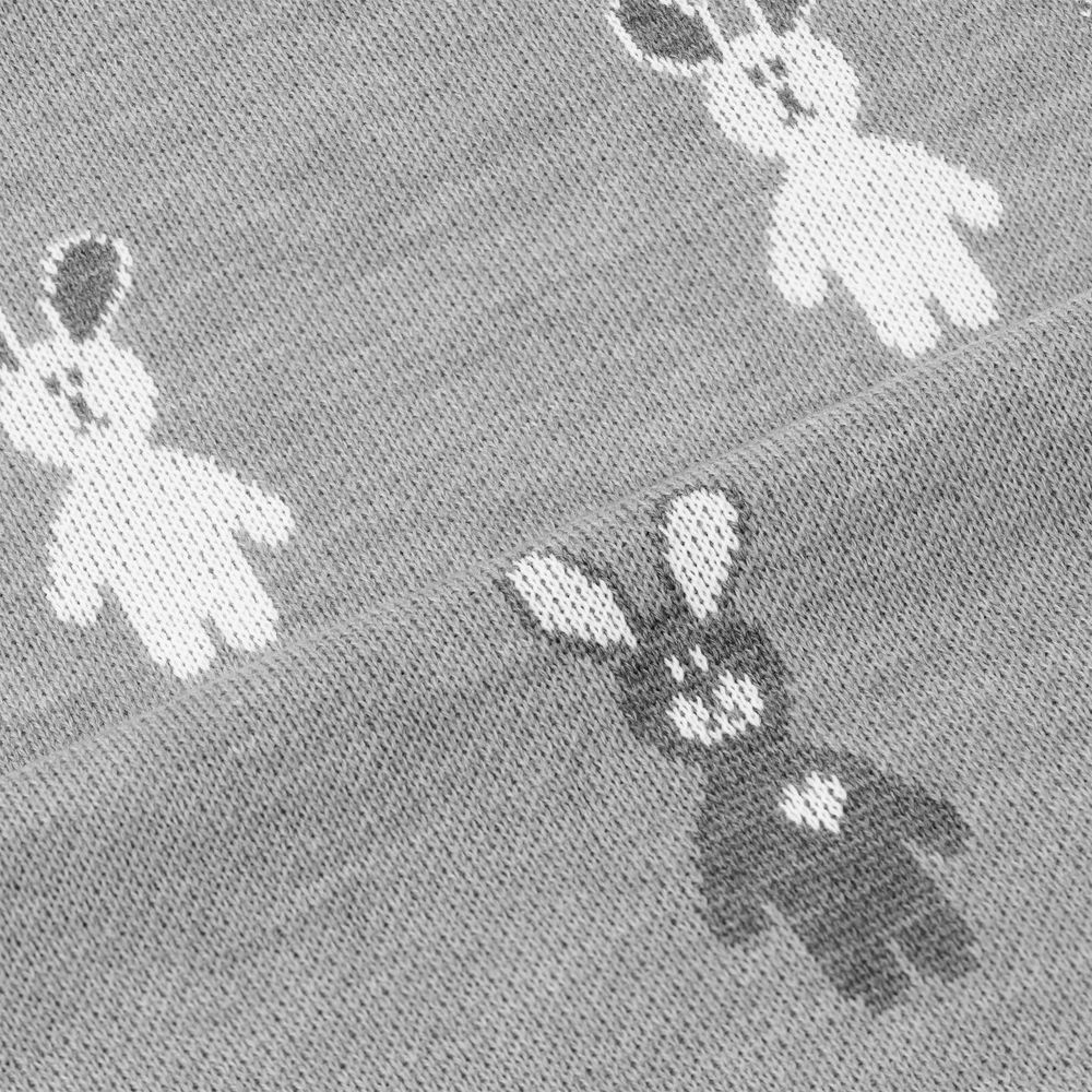 Плед детский с зайками Beastie Toys, серый / Миниатюра WWW (1000)