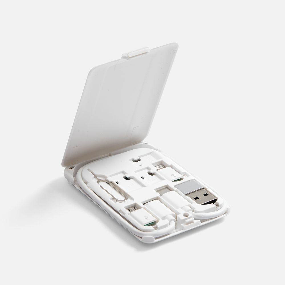 Органайзер с беспроводной зарядкой и набором адаптеров Octopod, белый / Миниатюра WWW (1000)