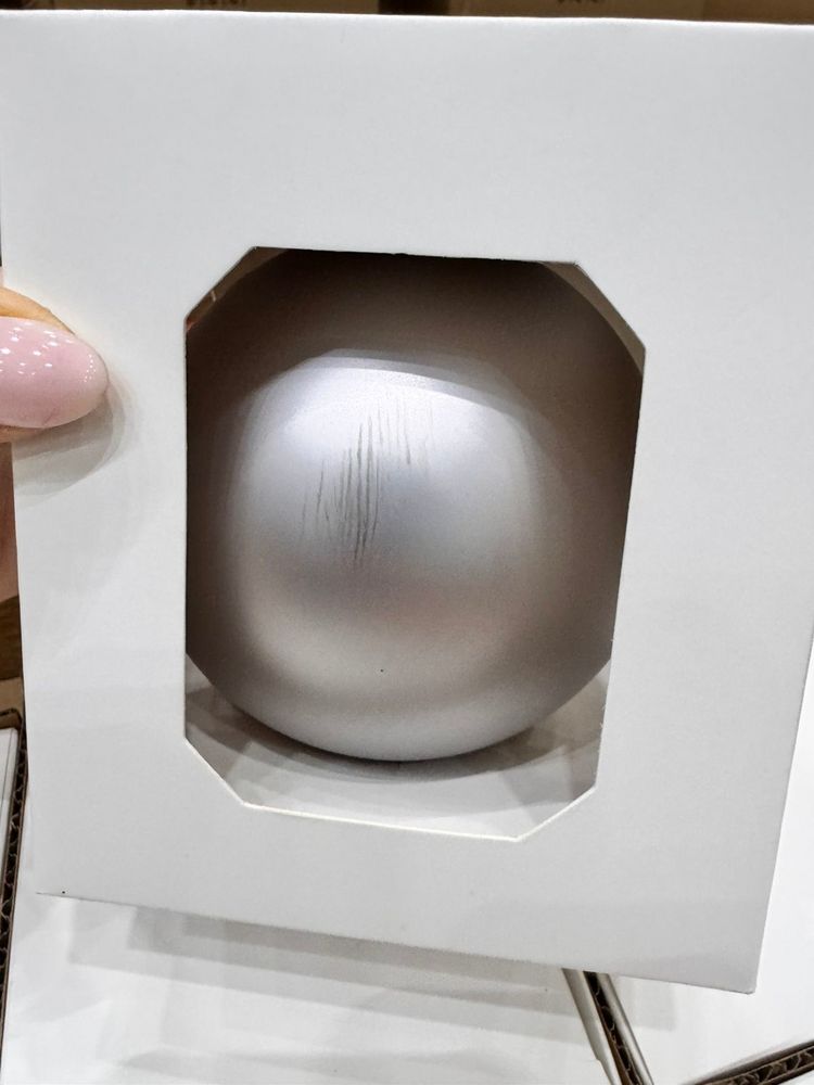 Оформительский шар Finery, 10 см, матовый серебристый / Миниатюра WWW (1000)