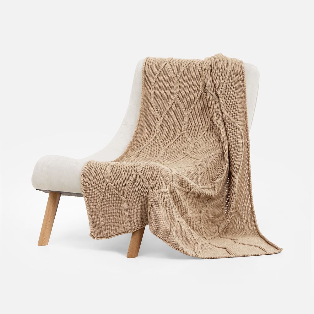 Плед Curve Verve, бежевый меланж / Миниатюра WWW (1000)