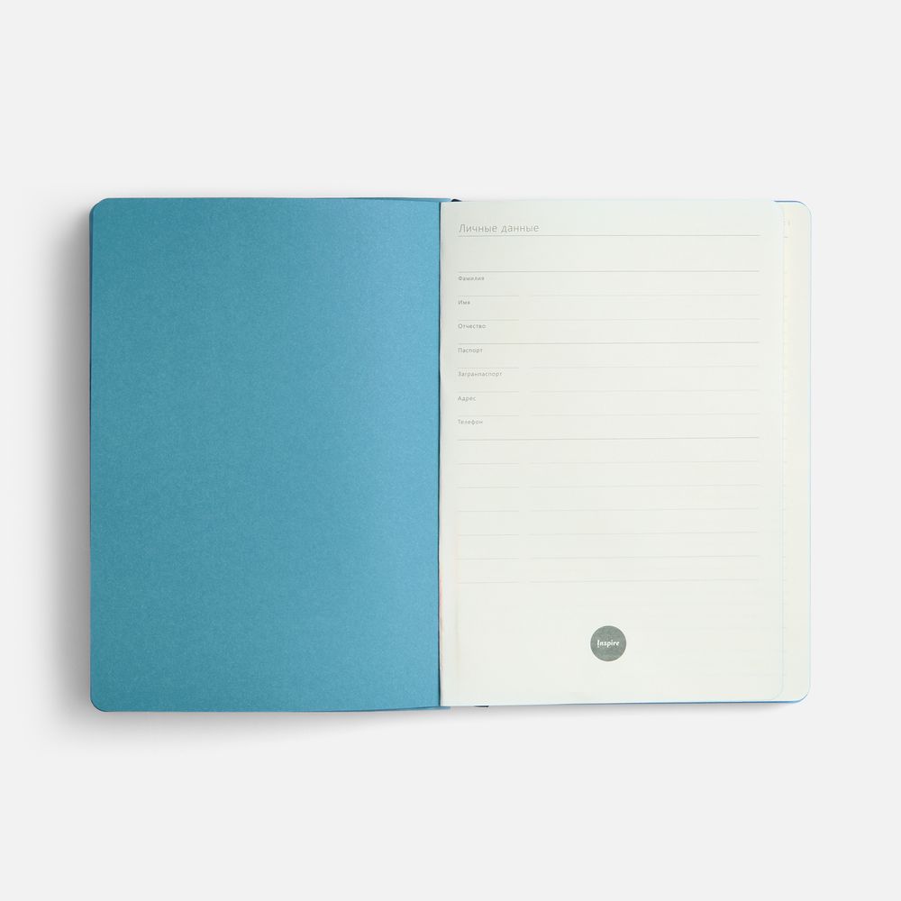 Ежедневник Doppio, недатированный, синий с голубым / Миниатюра WWW (1000)