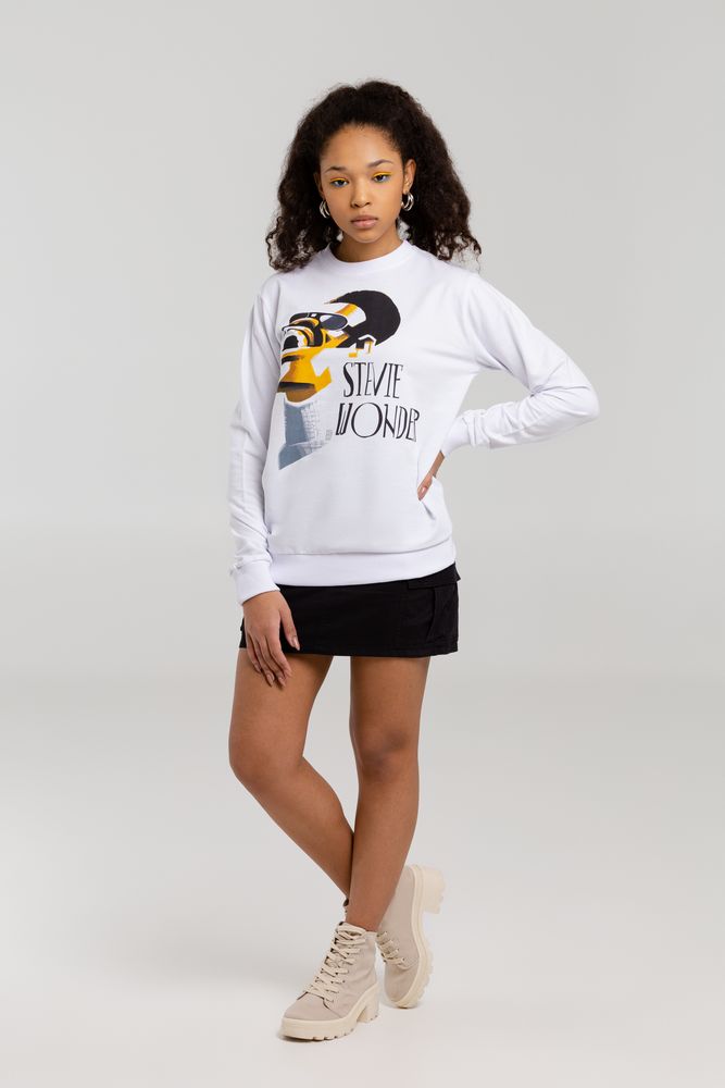Толстовка «Меламед. Stevie Wonder», белая / Миниатюра WWW (1000)