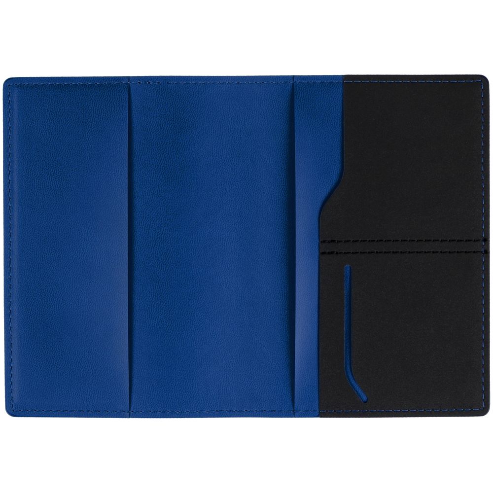 Обложка для паспорта Multimo, черная с синим / Миниатюра WWW (1000)