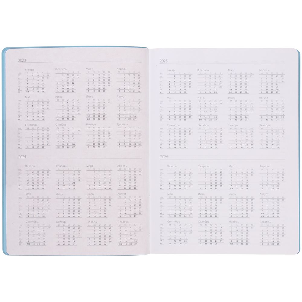 Ежедневник Flexpen Shall, недатированный, голубой / Миниатюра WWW (1000)