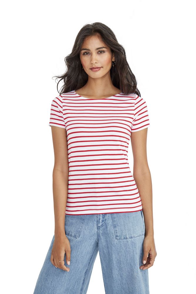 Футболка Miles Women белая с красным / Миниатюра WWW (1000)