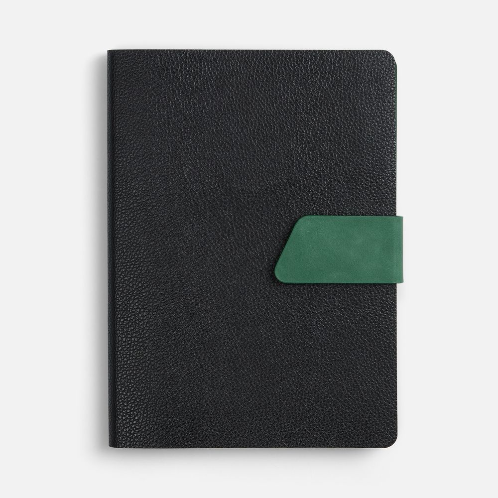 Ежедневник Boom, недатированный, черный с зеленым / Миниатюра WWW (1000)
