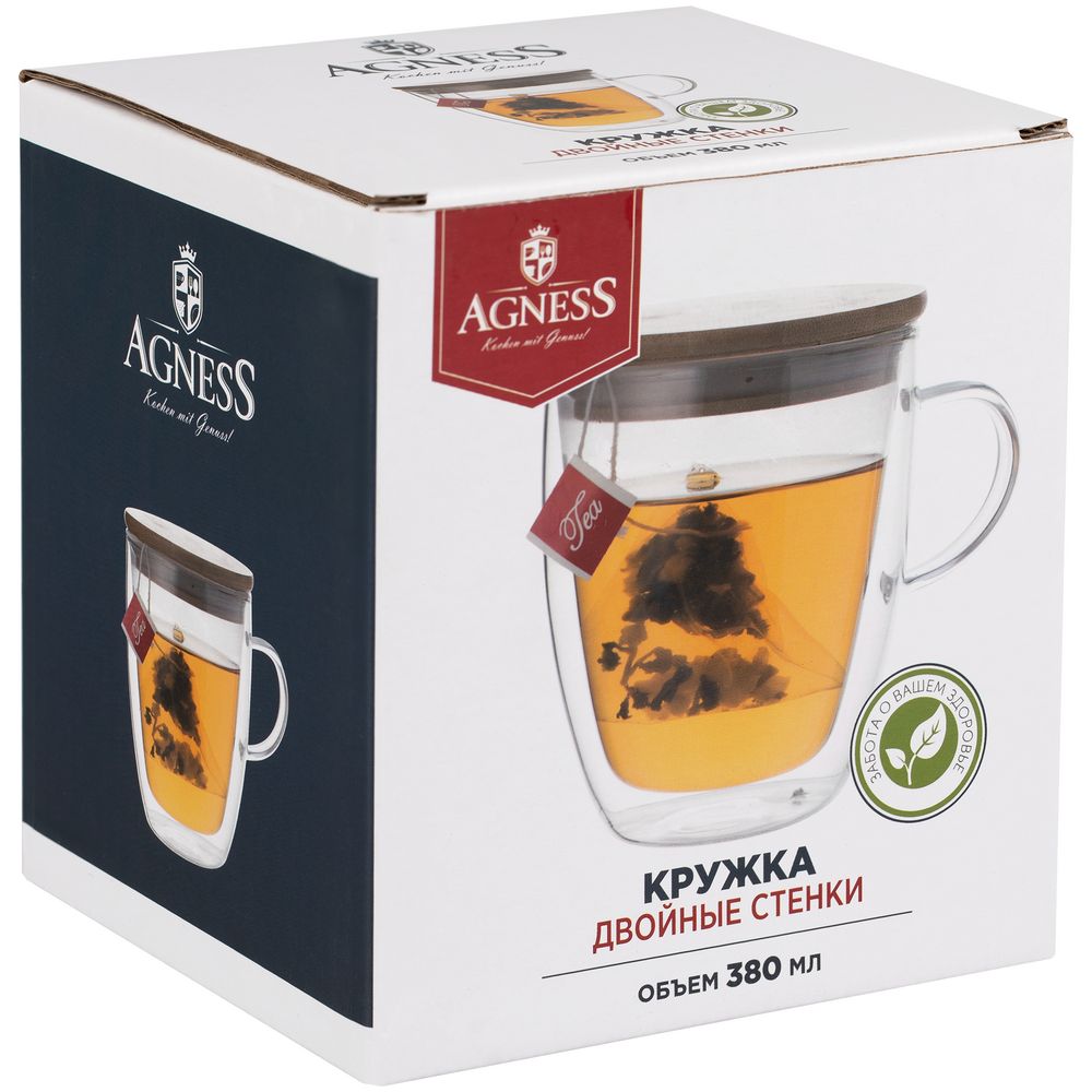 Кружка с двойными стенками Double Wall с бамбуковой крышкой / Миниатюра WWW (1000)