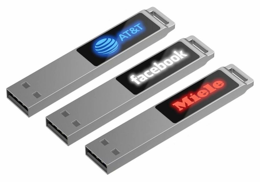 Флешка markBright с синей подсветкой, 16 Гб / Миниатюра WWW (1000)