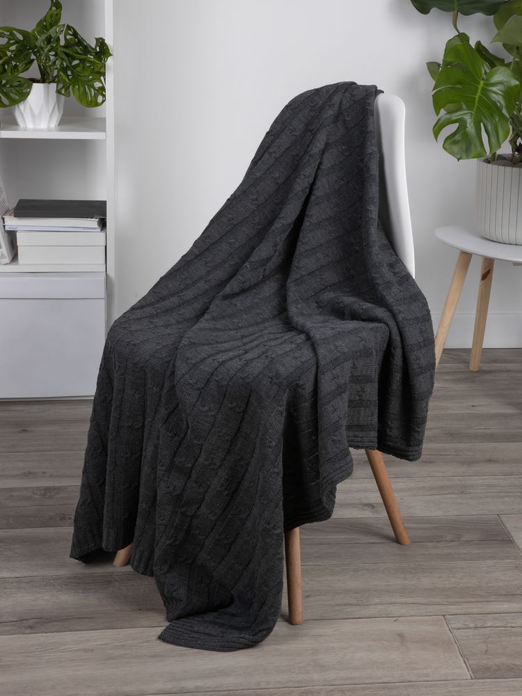 Плед Trenza, темно-серый / Миниатюра WWW (1000)