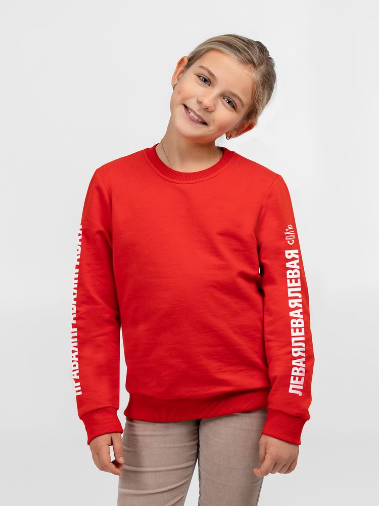 Свитшот детский «Правая левая», красный / Миниатюра WWW (1000)