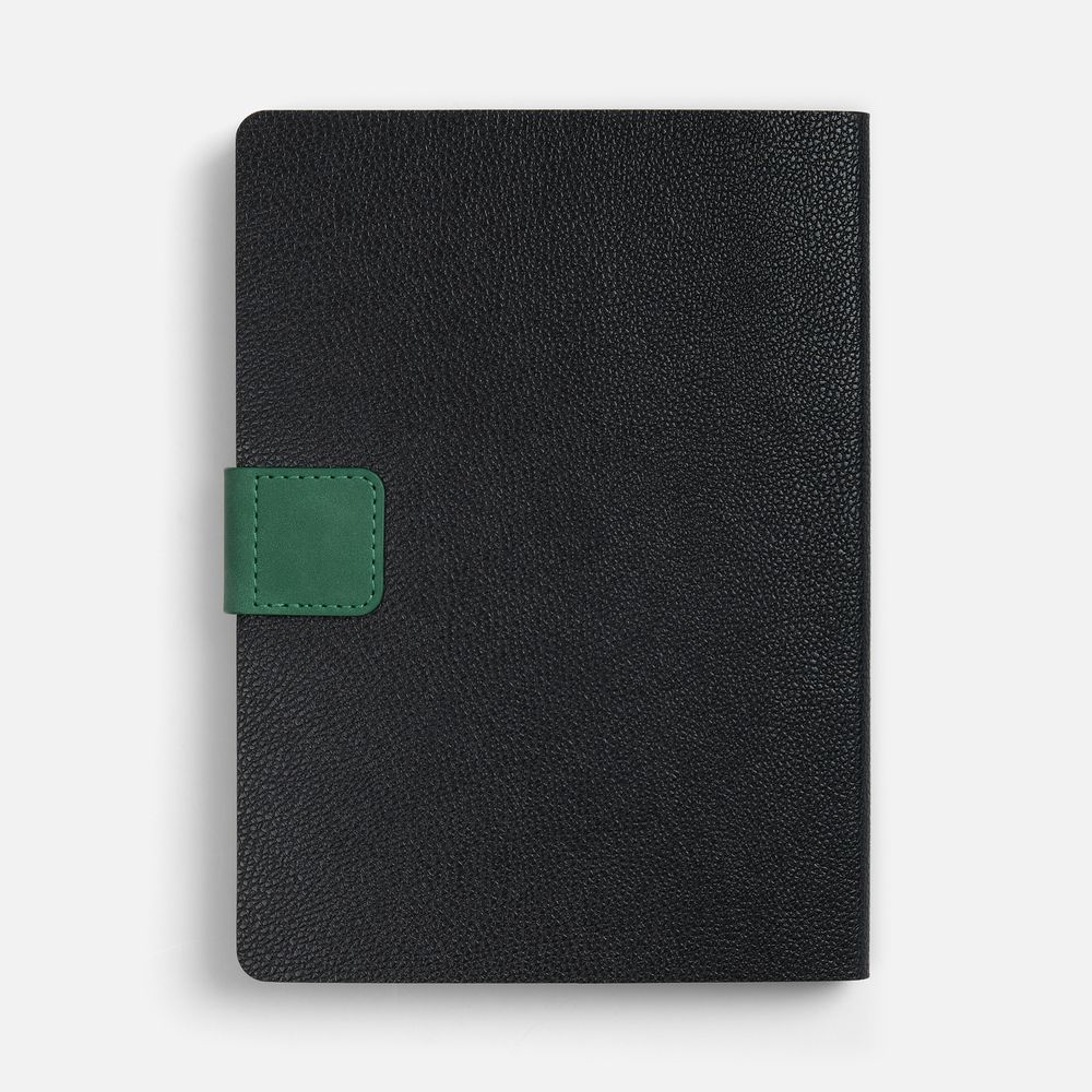 Ежедневник Boom, недатированный, черный с зеленым / Миниатюра WWW (1000)