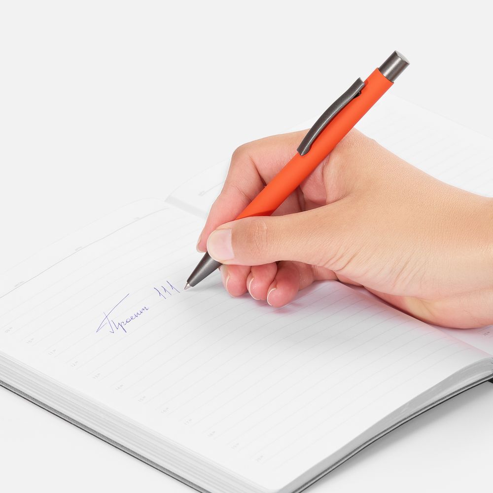 Ручка шариковая Atento Soft Touch, оранжевая / Миниатюра WWW (1000)