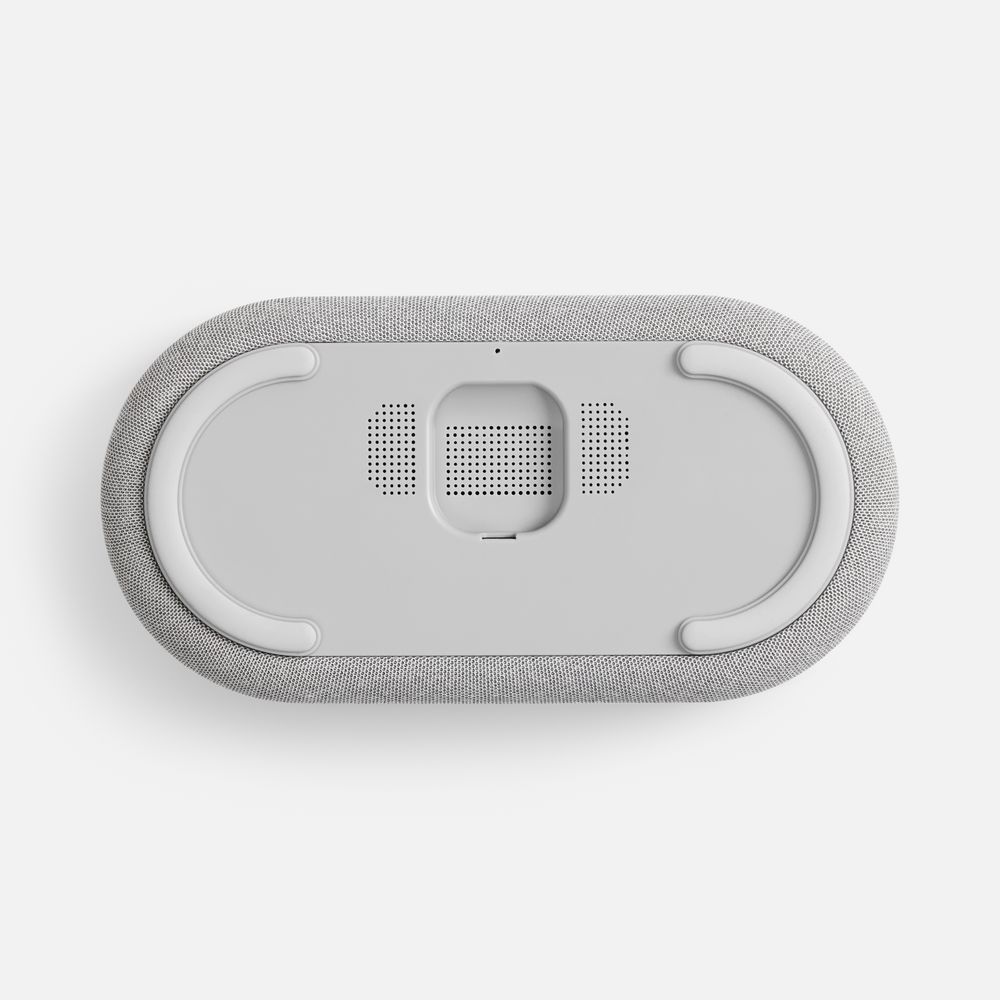 Колонка с часами и беспроводной зарядкой Veske ver.2, серая / Миниатюра WWW (1000)