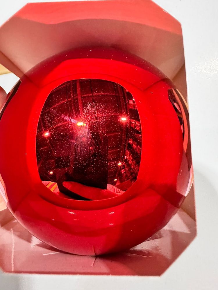 Оформительский шар Finery, 10 см, глянцевый красный / Миниатюра WWW (1000)