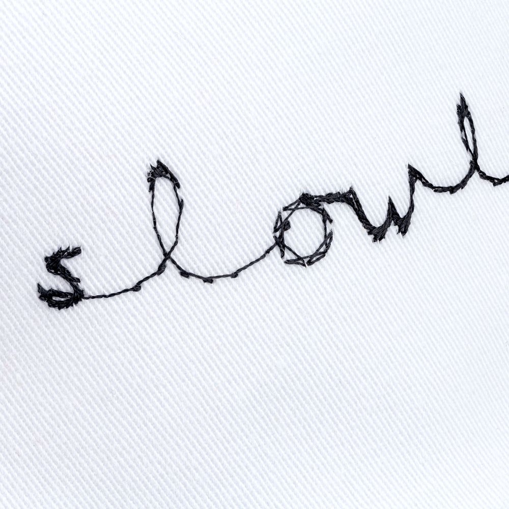 Бейсболка с вышивкой Slowlife, белая / Миниатюра WWW (1000)