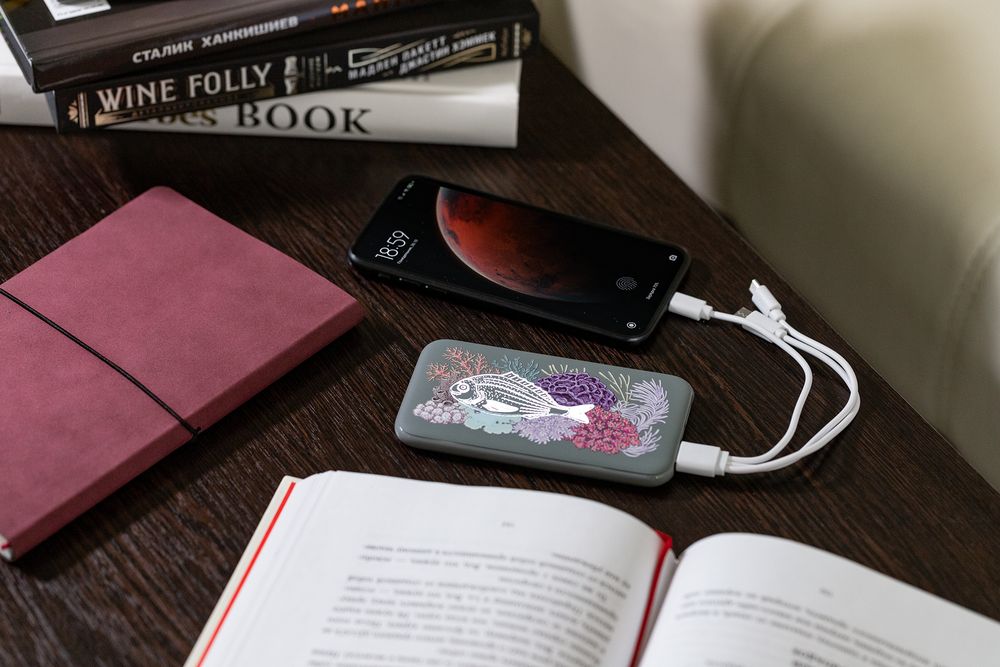 Аккумулятор с подсветкой markBright Town, 5000 мАч, серый / Миниатюра WWW (1000)