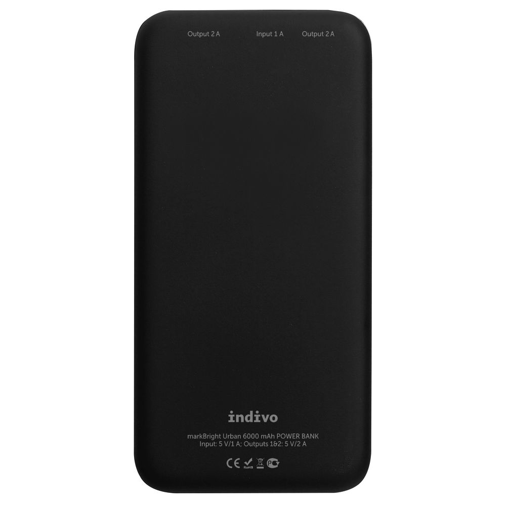 Аккумулятор с беспроводной зарядкой markBright Urban, 6000 мАч, черный / Миниатюра WWW (1000)