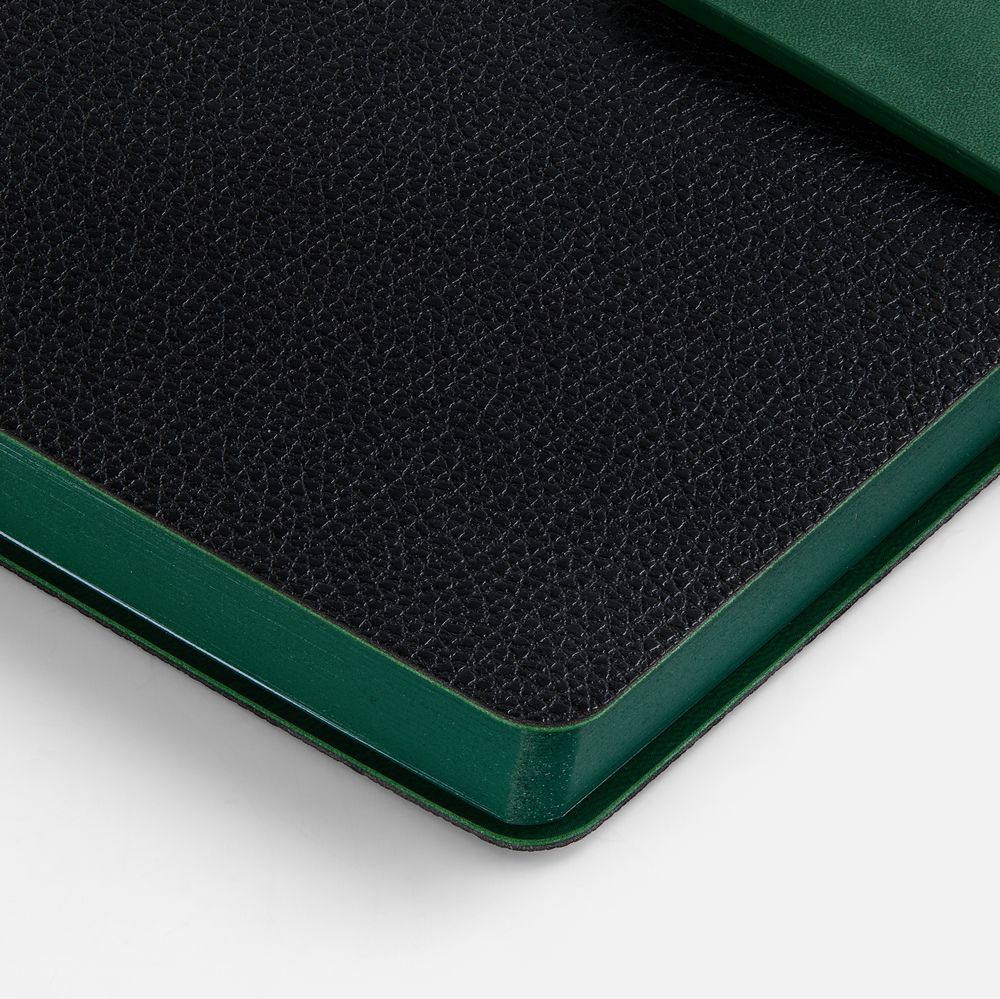 Ежедневник Boom, недатированный, черный с зеленым / Миниатюра WWW (1000)