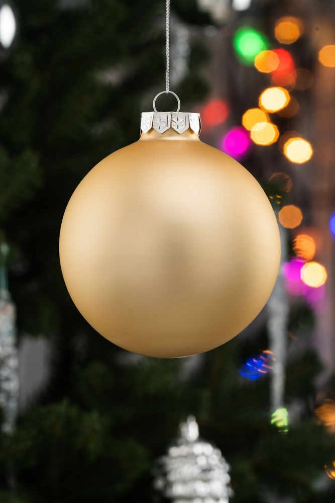 Елочный шар Finery Matt, 10 см, матовый золотистый / Миниатюра WWW (1000)