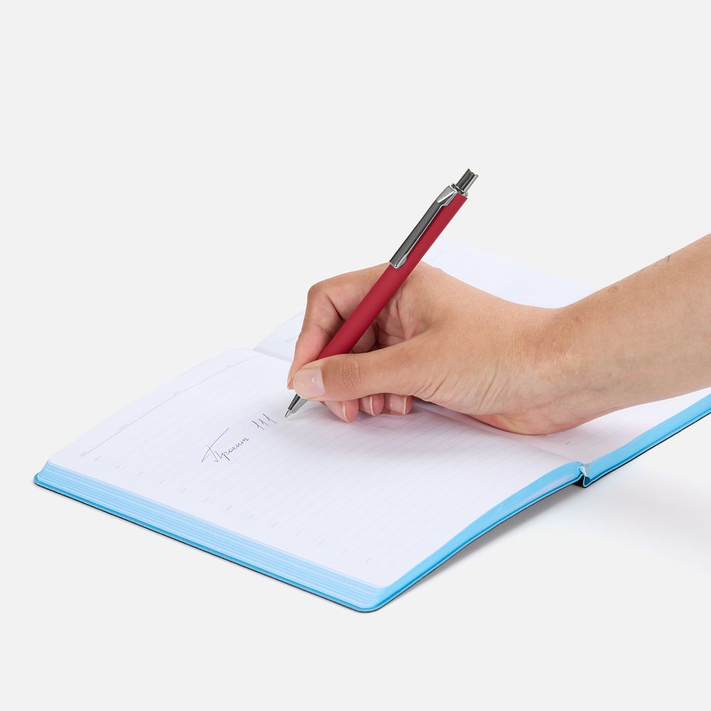 Ручка шариковая Lobby Soft Touch Chrome, красная / Миниатюра WWW (1000)