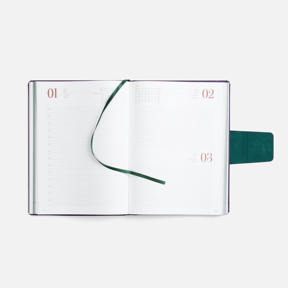 Ежедневник Grande Strap на заказ, датированный, фиолетовый / Миниатюра WWW (1000)