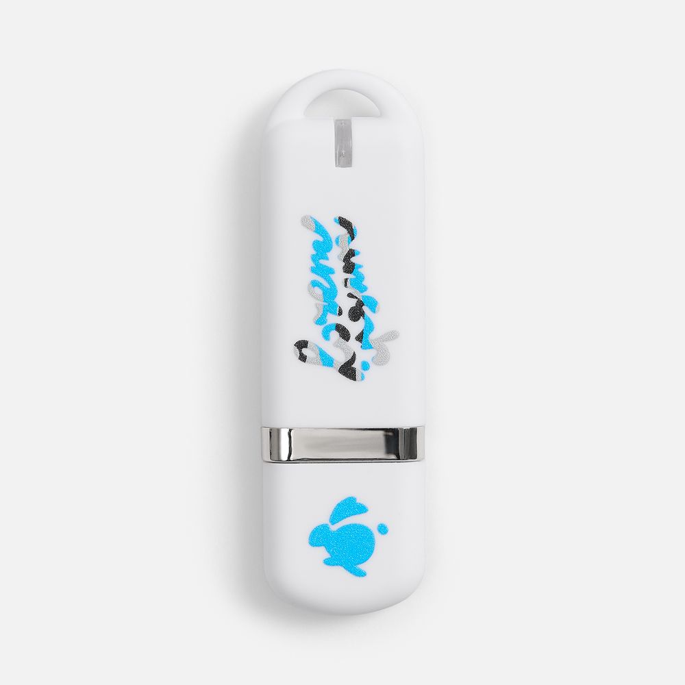 Флешка Memo, 8 Гб, белая / Миниатюра нанесения (1000)