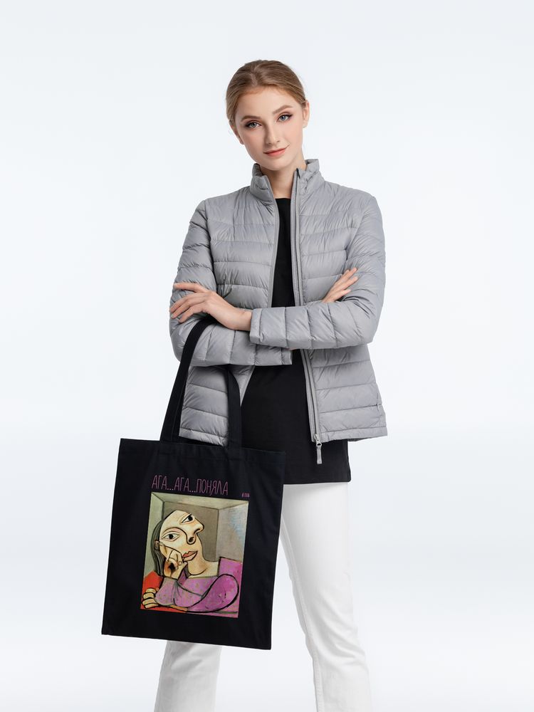 Холщовая сумка «Ага... Ага... Поняла», черная / Миниатюра WWW (1000)