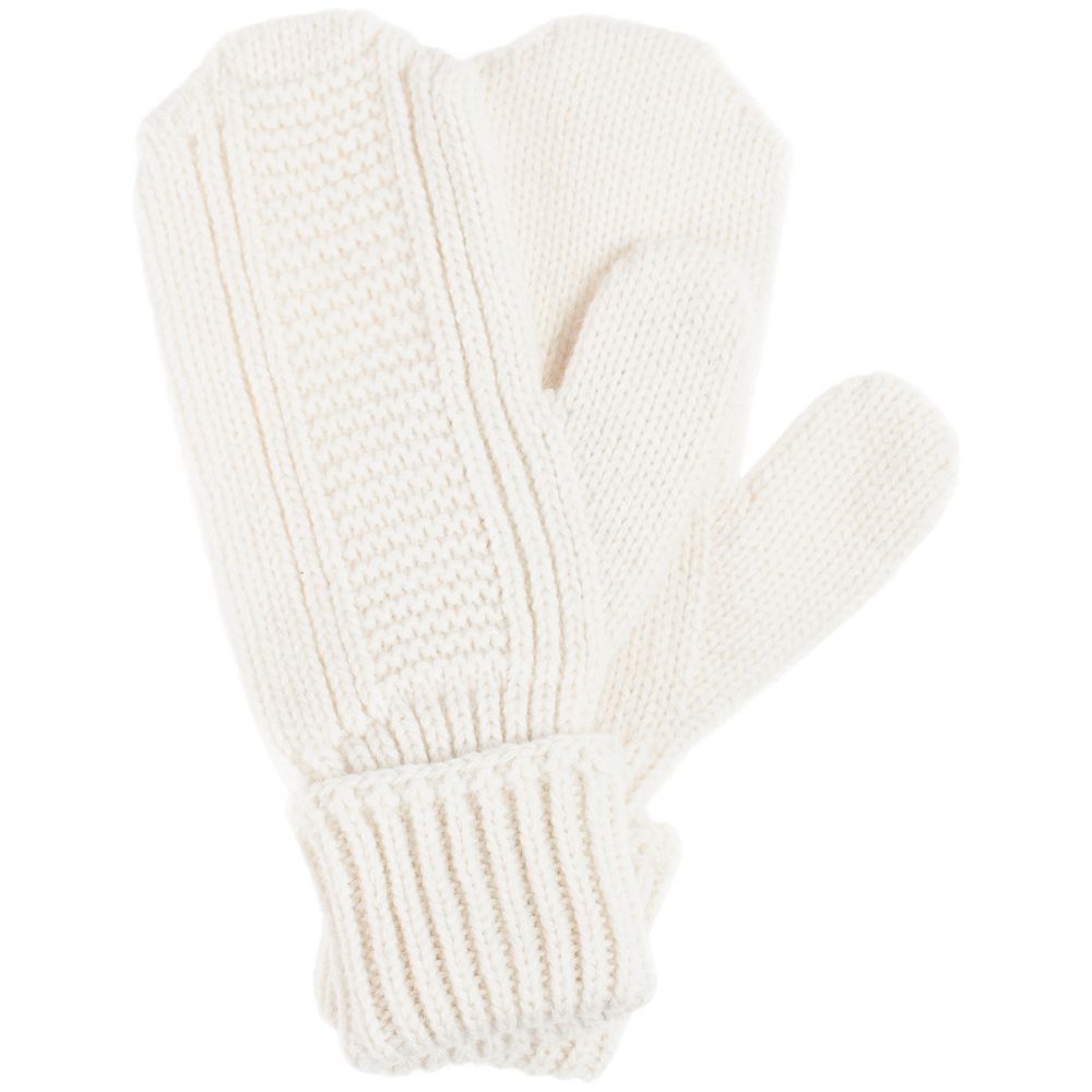 Варежки Brugge, молочно-белые