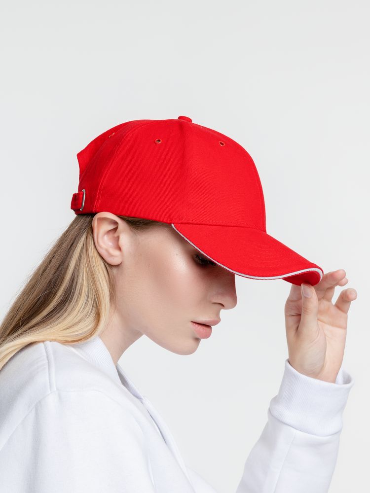 Бейсболка Generic, красная с белым кантом / Миниатюра WWW (1000)