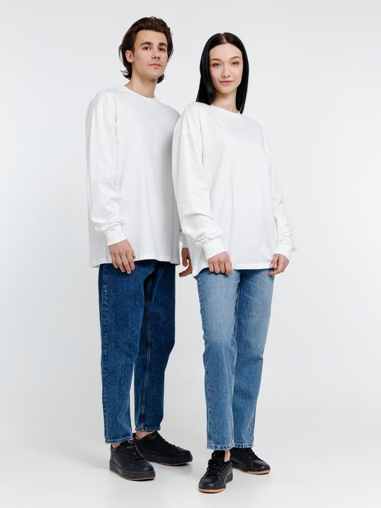 Футболка оверсайз унисекс с длинным рукавом Сity Sapiens, молочно-белая / Миниатюра WWW (1000)